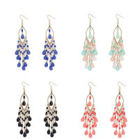 hang qiao shop Exaggerated Long Tassel Earrings Women Stud Earring