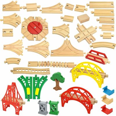 Toy for Child Railway Toys New Kinds Wood Track Accessories Beech Wooden Train Track Fit Biro Wooden All Brand Track Educational