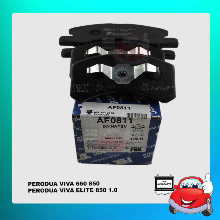 Perodua Viva 660 850, Viva Elite 1.0 FBK Brake Pad / Brek Pad (AF0811