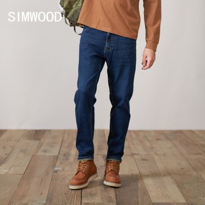 SIMWOOD 2023 Autum Musim Sejuk ยีนส์แบบ Baru Seluar Jeans Tirus Selesa Lelaki Seluar Panjang Seluar Panjang Plus Saiz Jenpakaian SK13081