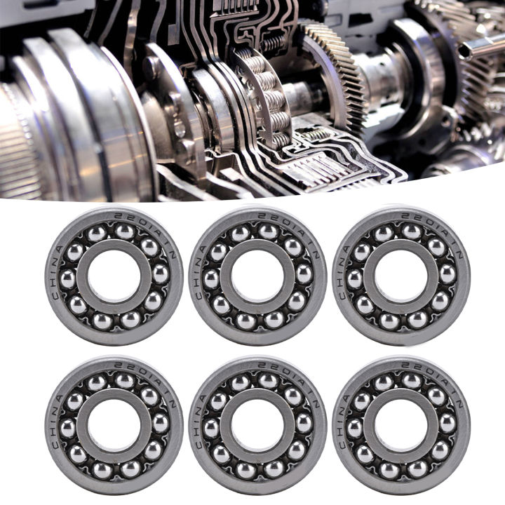 6pcs-self-aligning-ball-bearing-สองแถว-radial-contact-อุปกรณ์เสริมอุปกรณ์เครื่องจักรกล