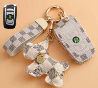 Key Fob Case หนังสีดำฝาครอบป้องกันรถอุปกรณ์เสริมสำหรับรถยนต์ BMW E90 E60 E70 E87 1 3 5 Series