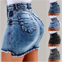 Denim Dress Mini Skirt Plus Size Korean Style Fashion for Teen Girls School Students Summer 2021