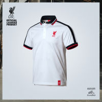 เสื้อโปโลแขนสั้น ผ้าโพลี  Liverpool รุ่น LFC-P086 สีขาว แดง