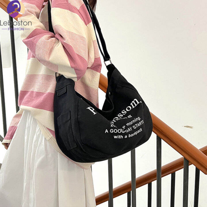 leboston-กระเป๋า-men-women-messenger-bag-fashion-printing-letter-canvas-tote-bag-crossbody-mini-handbag