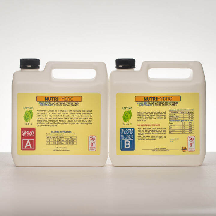 NutriHydro Lettuce Formula 4 Liters Hydroponics Nutrient Solution