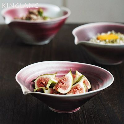 KINGLANG ชามราเม็งปากกว้างสำหรับใช้ในครัวเรือนชามข้าวรับประทานอาหารร้านอาหารการทำอาหาร Guanpai4บี