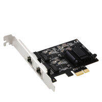 พอร์ตคู่2.5Gbase-T Pcie อะแดปเตอร์เครือข่าย RTL8125B 25001000100Mbps Gigabit Ethernet การ์ด RJ45 LAN Controller สนับสนุน