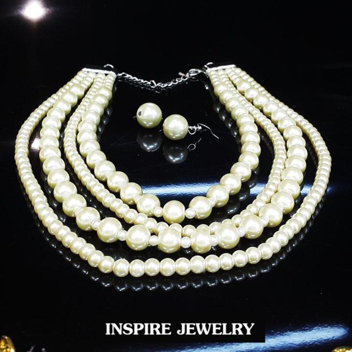 inspire-jewelry-เครื่องประดับชุดไทย-ชุดมุกตามแบบ-พร้อมต่างหู-สวยงามมาก-เหมาะกับการแต่งกายที่สวยงาม-เสื้อลูกไม้-ชุดไทย-ผ้าไหม-ผ้าไทยต่างๆ