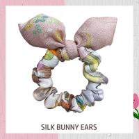 【CW】 Newes Silk Ears Scrunchies  Elastic Baby Hair Bands Ponytail Holder Ties Accessories for