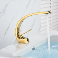 Chrome Bathroom Basin Faucet Single Handle Polished Gold Faucet Hot Cold Mixer Taps Deck Mount Washbasin Crane