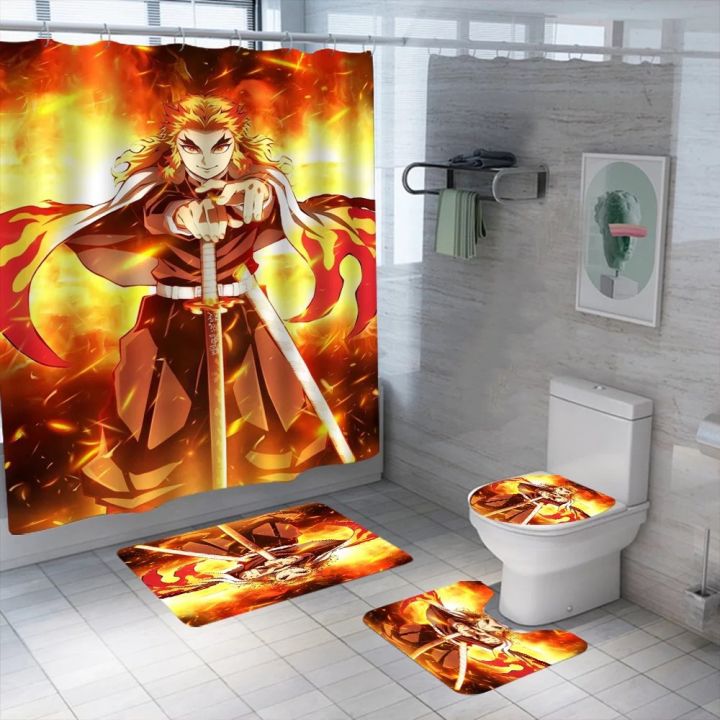 japanese-anime-shower-curtain-demon-slayer-3d-print-bath-set-cartoon-pattern-screen-cover-kawaii-loli-girl-bath-ready-for-kids