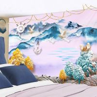 3D Goldfish Flowers Tapestry Natural Scenery Wall Hanging Hippie Carpets Beauty Psychedelic Dorm Home Decor