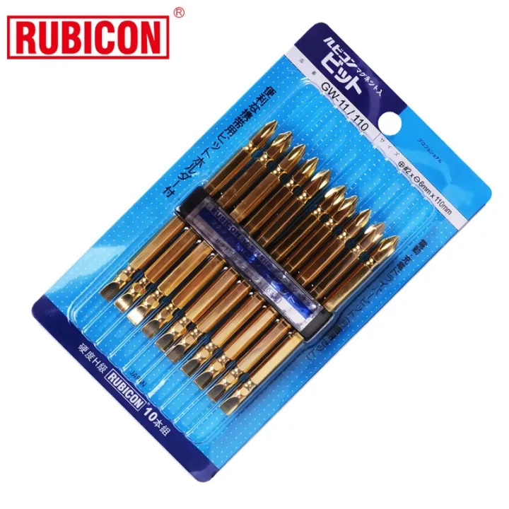 rubicon-65-75-mm-length-phillips-10pcs-magnetic-electric-screwdriver-cross-wind-head-s2-steel-screw-driver-bit-sets-sl2-p2h-screw-nut-drivers