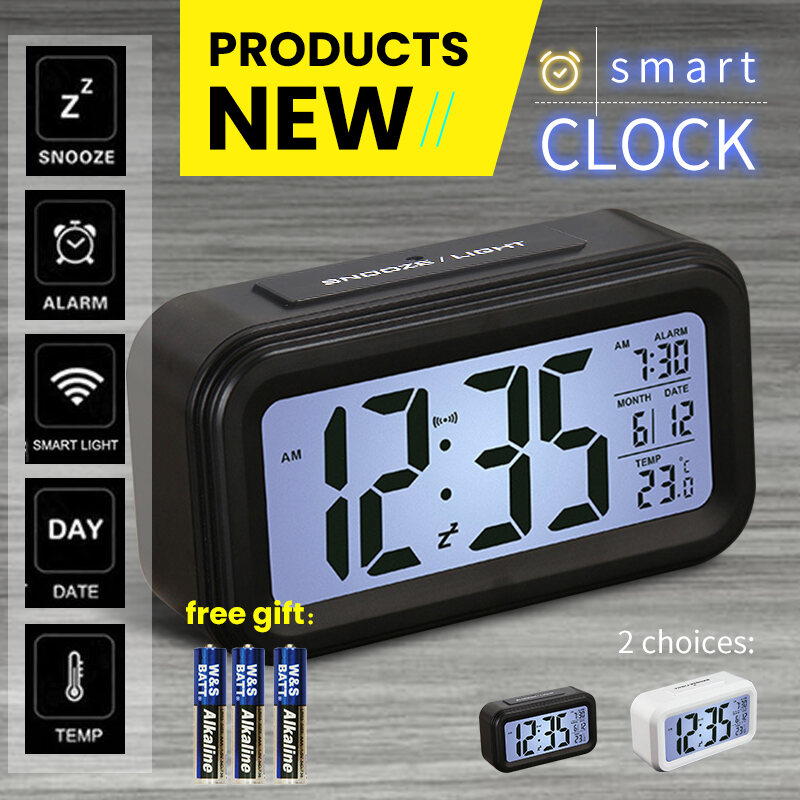 Date Time Digital LCD Calendar Alarm Thermometer New Clock Desk Display New 