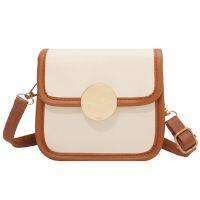 Vintage High-Quality Small Bag for Women Saddle Bag Small Shoulder Bag-White+Brown