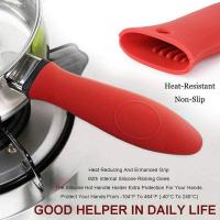 【cw】 Silicone Handle Holder Cookware Parts Potholder Iron Pan Pot resistant Sleeve Skillet Cast Cover Z8h6 ！