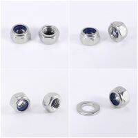 60Pcs Metric M5-0.8 Nuts with 100Pcs M5 Washers 304 Stainless Steel M5 Nylon Insert Lock Nuts Self Tight Hex Locknut