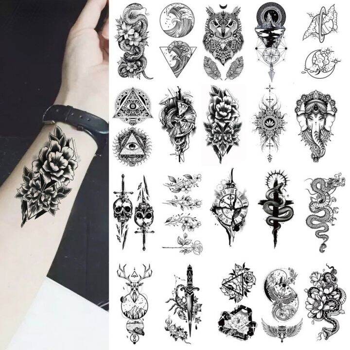 yf-black-rose-temporary-tattoo-sticker-flower-feather-elephant-body-clavicle-ankle-legs-arm-art-fake-tatto-party-bikini-tatoos