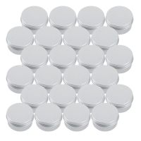 30ml Silver Small Aluminum Round Lip Balm Storage Jar Containers with Screw Cap for Lip Balm, Cosmetic, Candles or Tea(Pack of 24)