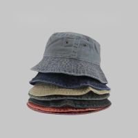 Fashion Women Men Washed Denim Solid Vintag Bucket Hats Lady Male Spring Summer Autumn Panama Fisherman Cap Hat For Women Men