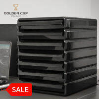 SALE !! GOLDEN CUP ตู้เอกสาร ชั้นเอกสาร 7 ชั้น รุ่น AG407 - All Black