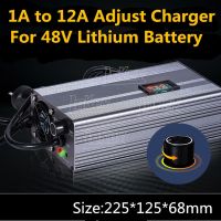 ที่ชาร์จปรับ12a 1a 48V พร้อมหน้าจอ Lcd สำหรับ13S 54.6V 14S 58.8V Li Ion 16S 58.4V Lifepo4ลิเธียม Ebike สกู๊ตเตอร์แบตเตอรี่สเก็ตบอร์ดกลางแจ้ง