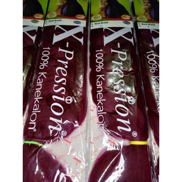 Original Xpression Rich Braid Attachment Hair Extension WINE RED