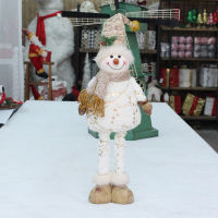 ตุ๊กตาผ้ากำมะหยี่มนุษย์หิมะตุ๊กตาของเล่นคริสต์มาสคริสต์มาสด้วยขากล้องประดับตกแต่งอินดอร์และเอาท์ดอร์