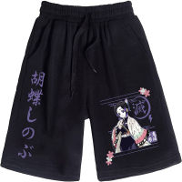 2023 newSweatpants Mens Anime Demon Slayer Shinobu Kocho Print Shorts Unisex Casual Fitness Loose Short Pants Summer Beach Five Pants