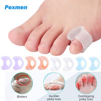 Pexmen 2Pcs Gel Toe Separator Pinky Little Toe Spacers สำหรับป้องกันการถูและบรรเทาความดันที่ทับซ้อนกัน Hallux Valgus