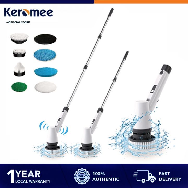 Electric Spin Scrubber Cordless Cleaning Brush 7in1 Adjustable Car Cleaning  Mop