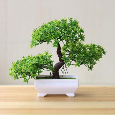 Artificial Plant Bonsai Plastic Small Tree Pot Fake Plant Flower Potted Ornaments for Home Room Table Garden Hotel Decoration Spine Supporters