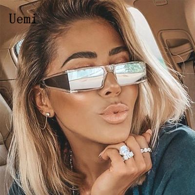Retro Fashion Punk Square Sunglasses For Women Men Ins Popular Small Frame Silver Sun Glasses Trending Shades UV400 Ladies Eye