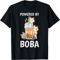 ขับเคลื่อนโดย Boba Bubble ชานม Tapioca Pearls Cat Lover เสื้อยืดS-5XL