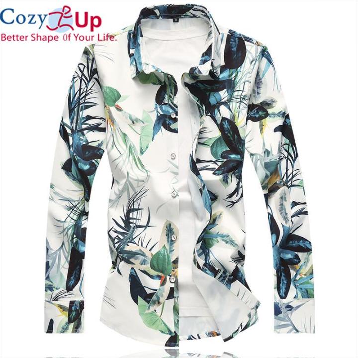 Cozy Up Fashion Trend Flower Shirt Men Floral Print Shirts Brand Casual  Business Hawaiian Long Sleeve Shirts Spring | Lazada