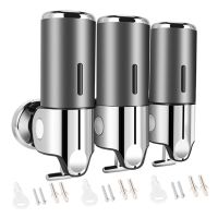 3 Pack 500Ml Wall Mounted Soap Dispenser for Bathroom and Kitchen, Shampoo Dispenser Drill Free with Adhesive