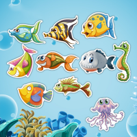 103050PCS Underwater World Fish Cartoon Anime Personality Computer Car Sticker Notebook Suitcase Wholesale