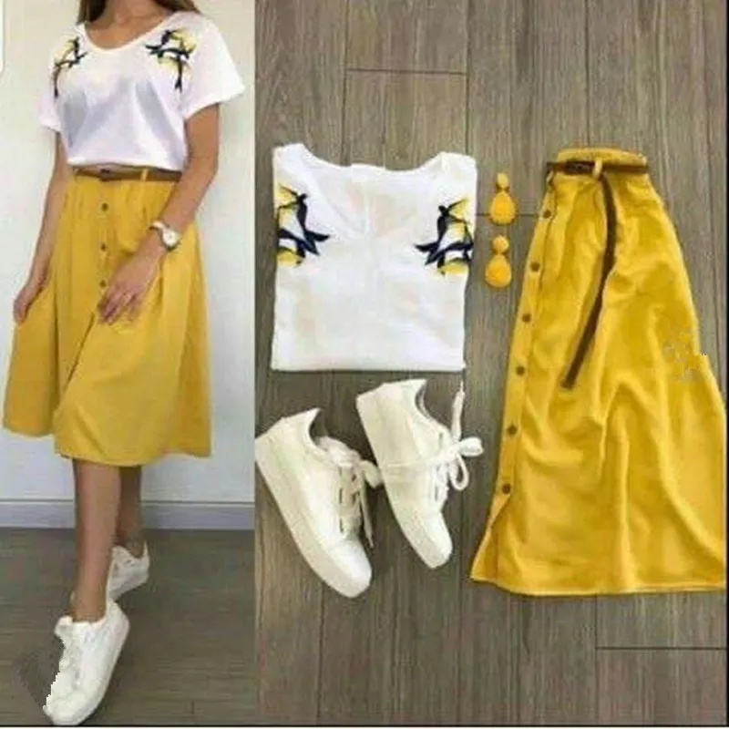 Pale Yellow Split Side Midi Skirt | New Look