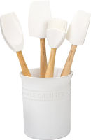 Le Creuset JS450-16 Craft Series Utensil Set with Crock, 5-Piece, White