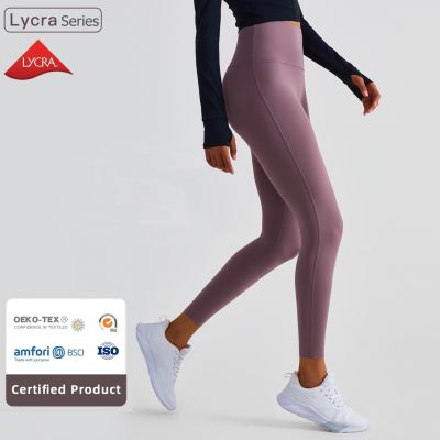 【YF】 Lycra Yoga Pants Women Four-way Stretch Sports Leggings Without T-line Gym High Waist Seamless Sport Fitness