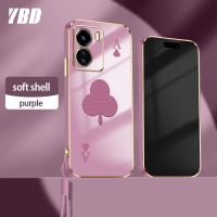 เคสสำหรับ โทรศัพท์ YBD Vivo Y02S Y16 Y35 Y22 Y22S Y77 Y77E (t1) Y78+ Y35+ IQOO Z7 Z7X Y36 5G Y78 5G Y27 2023 4G โป๊กเกอร์มินิมอลขั้นสูงแฟชั่นสไตล์เปลือกนุ่มพร้อมฟรีสายคล้อง