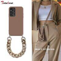 [CNIU digital accessories] Crossbody Lanyard สร้อยคอ Marble Chain ซิลิโคนสำหรับ Samsung A13 A23 A33 A53 A73 4G 5G สายรัดข้อมือซิลิโคน