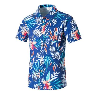 เสื้อผู้ชายฤดูร้อนสบายๆแขนสั้นผู้ชายเสื้อฮาวายชายพิมพ์สัตว์เสื้อเชิ้ตชายหาด Streetwear วันหยุดคามีซาฮอมบาเร