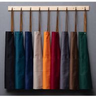 Hanging Neck Waterproof Apron Custom Printing Logo Kitchen Oil-proof Fresh Fruit Supermarket Florist Catering Work Clothes