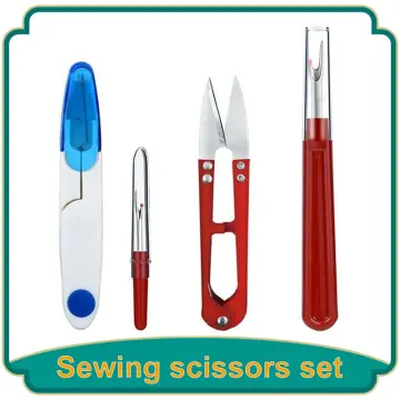 2Pcs Sewing Seam Ripper Thread Seam Remover Stitch Unpicker Thread Cutter  Tool with Trimming Scissors DIY