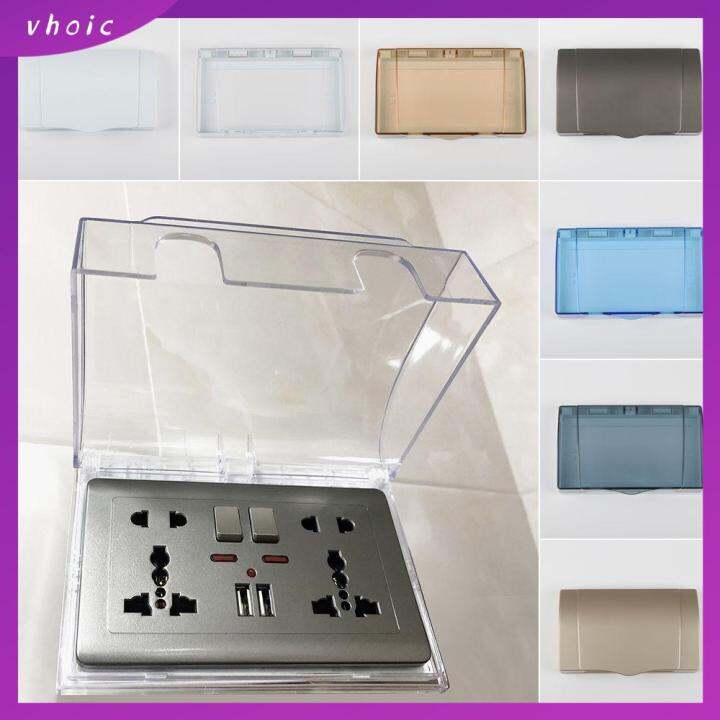 1PC 86 Type Double Socket Protector Electric Plug Cover Child Safety