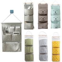 【hot】 3/5/7 Pockets Cotton Wall Mounted Storage Room Closet Door Sundries Hanging Holder Organizer