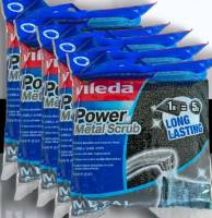 ฟองน้ำเมทัล VILEDA Metal Power - วิเลดา ฟองน้ำเมทัล พาวเวอร์ Pack 5 ชิ้น ฝอยขัดภาชนะ ฝอยขัดหม้อ ฟองน้ำ ฟองน้ำขัดหม้อ ล้างจาน ขัดก๊อกน้ำ คราบตรกรันกระจก