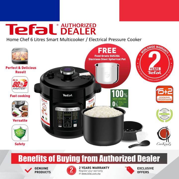 Tefal Home Chef Smart Multicooker (Pressure Cooker) with Inner Pot, CY601D+XA622D